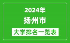 2024年揚州市大學(xué)排名一覽表（9所）