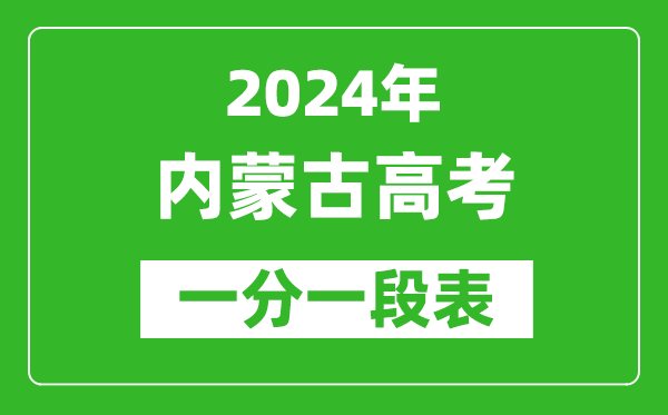 2024內(nèi)蒙古高考一分一段表,高考位次排名查詢(完整版)