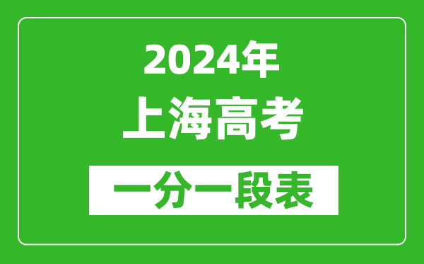 2024上海高考一分一段表,高考位次排名查詢(完整版)