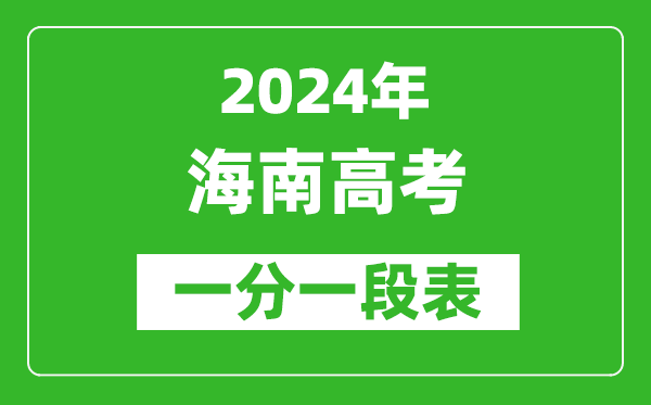 2024海南高考一分一段表,高考位次排名查詢(完整版)