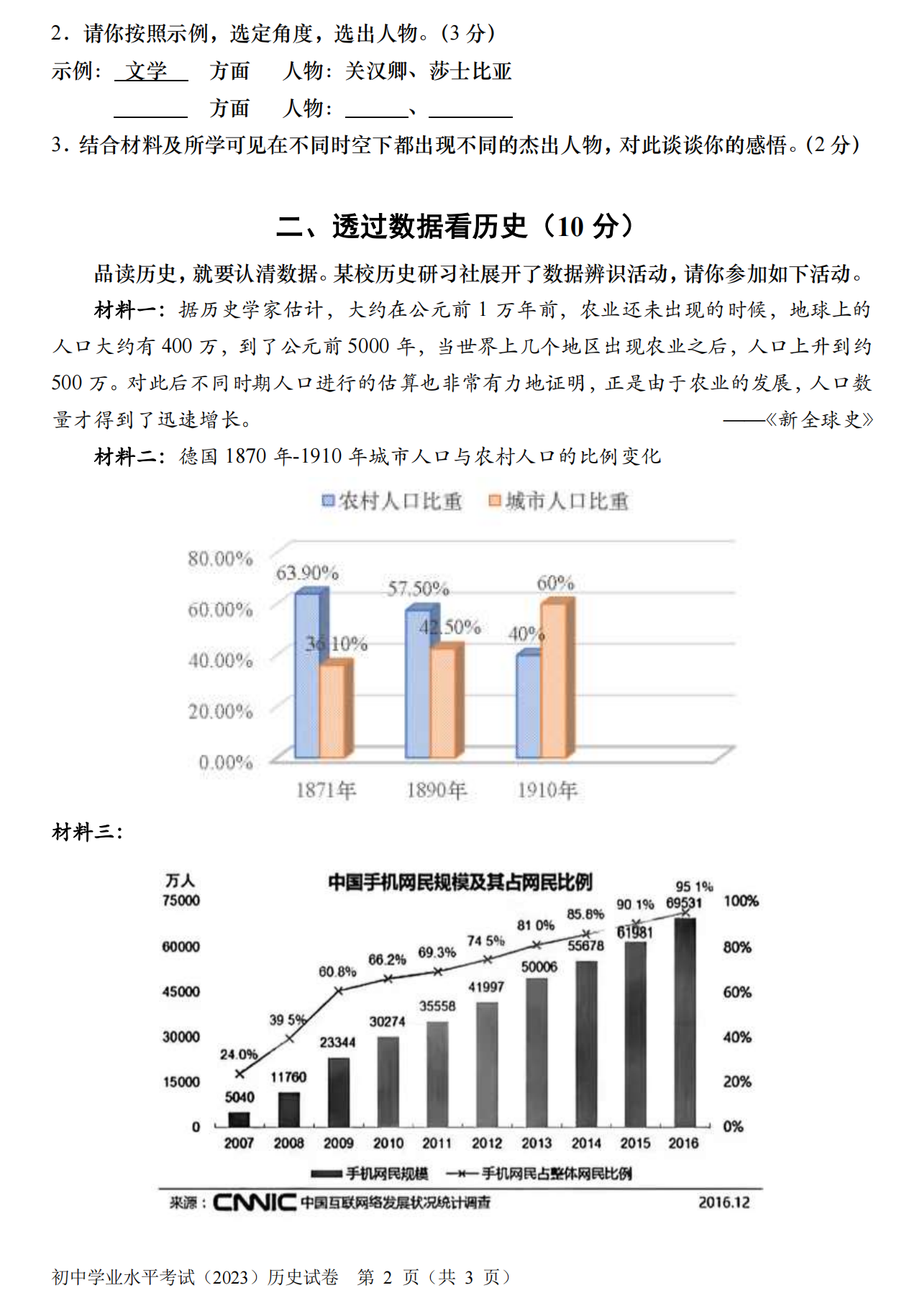 2024年上海中考?xì)v史試卷真題及答案解析
