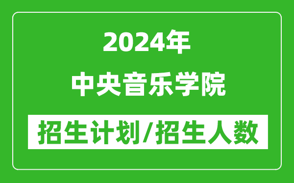 2024年中央音樂學院各省招生計劃及各專業(yè)招生人數(shù)是多少