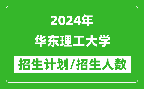 2024年華東理工大學(xué)各省招生計(jì)劃及各專(zhuān)業(yè)招生人數(shù)是多少