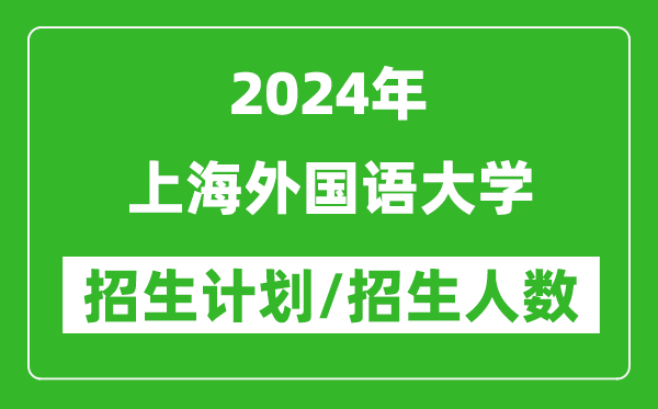 2024年上海外國語大學(xué)各省招生計(jì)劃及各專業(yè)招生人數(shù)是多少