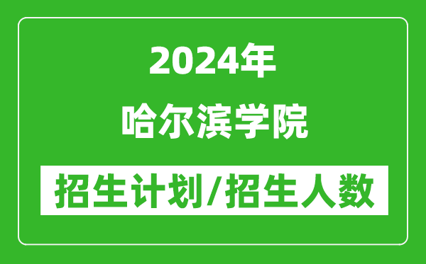 2024年哈爾濱學(xué)院各省招生計劃及各專業(yè)招生人數(shù)是多少