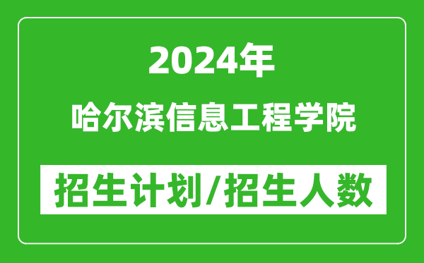2024年哈爾濱信息工程學(xué)院各省招生計劃及各專業(yè)招生人數(shù)是多少