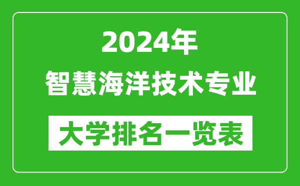 2024年全國智慧海洋技術(shù)專業(yè)大學(xué)排名一覽表