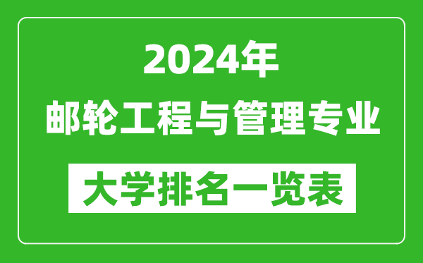 2024年全國郵輪工程與管理專業(yè)大學(xué)排名一覽表