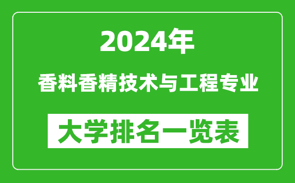 2024年全國(guó)香料香精技術(shù)與工程專業(yè)大學(xué)排名一覽表