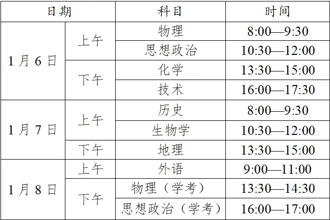 浙江高中學(xué)考時(shí)間2025年時(shí)間表,2025浙江會(huì)考時(shí)間是幾月幾號(hào)