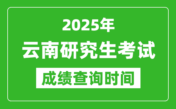 2025年云南考研成績查詢時間,云南2025考研什么時候查分