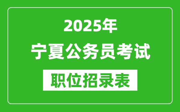 2025年寧夏公務(wù)員考試職位表匯總,省考崗位招錄表