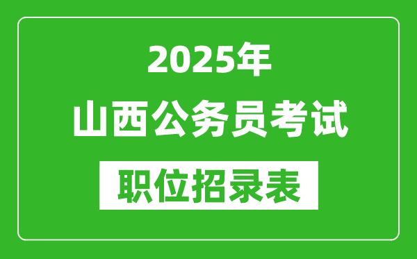 2025年山西公務(wù)員考試職位表匯總,省考崗位招錄表