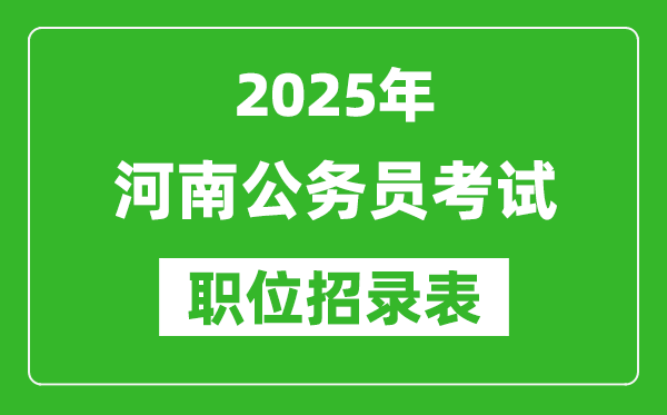 2025年河南公務(wù)員考試職位表匯總,省考崗位招錄表