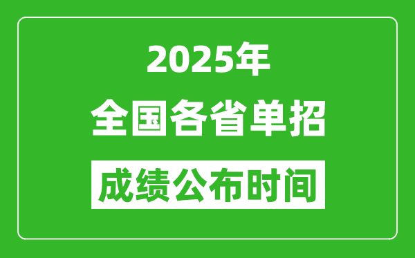 2025年全國(guó)各省高職單招成績(jī)公布時(shí)間一覽表