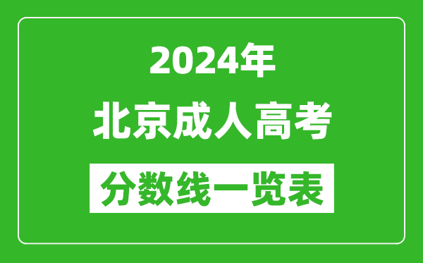 2024年北京成人高考錄取分?jǐn)?shù)線一覽表(含2022-2023歷年)