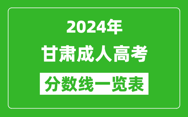 2024年甘肅成人高考錄取分?jǐn)?shù)線一覽表(含2022-2023歷年)