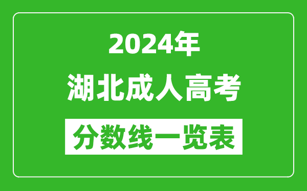 2024年湖北成人高考錄取分數線一覽表(含2022-2023歷年)