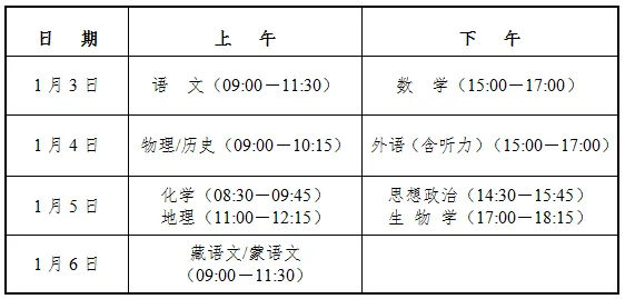 2025年青海八省聯考時間表(附新高考各科適應性演練時間安排)