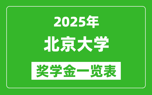 2025北京大學獎學金一覽表,北大獎學金最高多少錢？