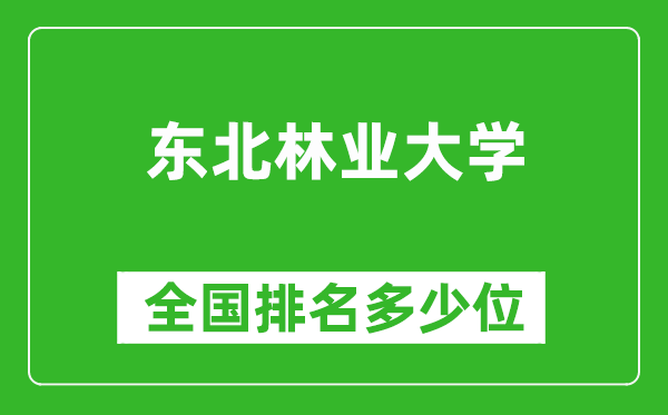 2025東北林業(yè)大學全國排名多少位_最新全國排行榜