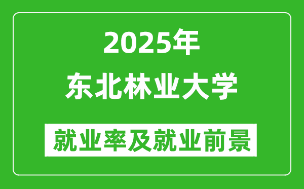 2025東北林業(yè)大學(xué)就業(yè)率及就業(yè)前景怎么樣_好就業(yè)嗎？