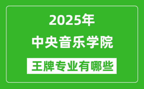 2025中央音樂(lè)學(xué)院王牌專業(yè)有哪些_中央音樂(lè)學(xué)院最好的專業(yè)排行榜
