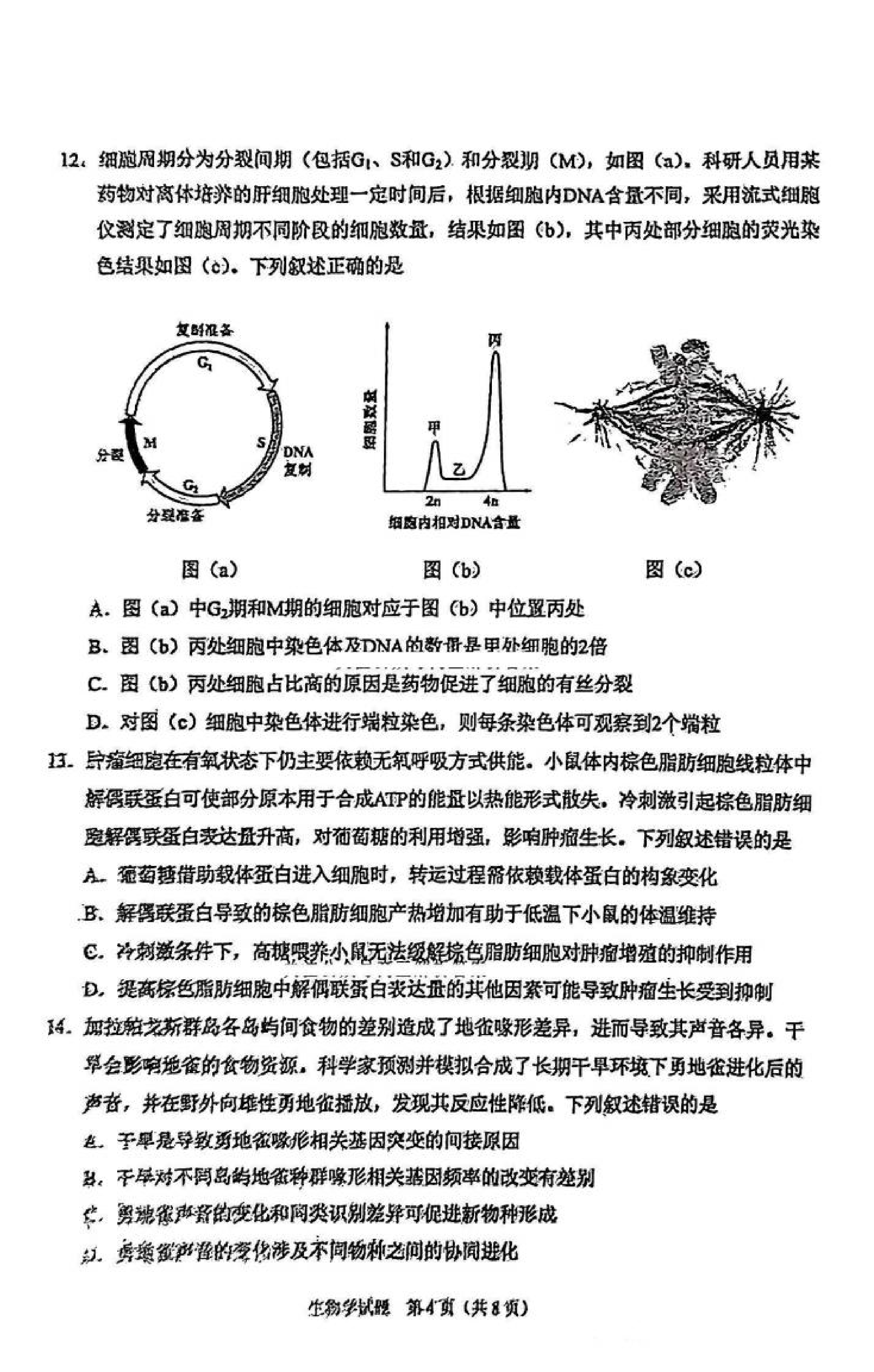2025年八省聯(lián)考生物學(xué)試卷及答案解析