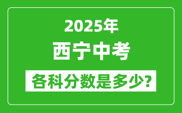 2025西寧中考科目及各科分數(shù)是多少?