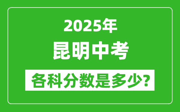 2025昆明中考科目及各科分數(shù)是多少？