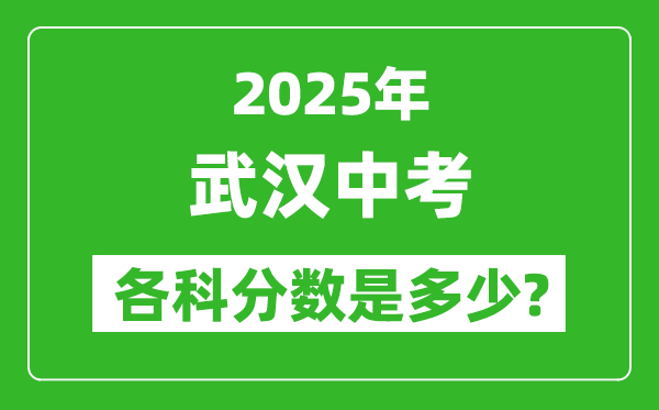 2025武漢中考科目及各科分?jǐn)?shù)是多少？