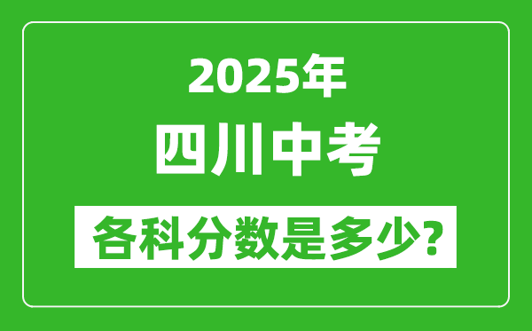 2025四川中考科目及各科分?jǐn)?shù)是多少？