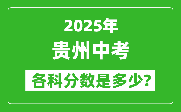 2025貴州中考科目及各科分?jǐn)?shù)是多少？