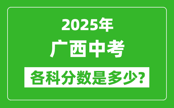 2025廣西中考科目及各科分?jǐn)?shù)是多少？