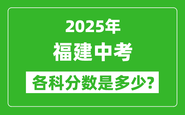 2025福建中考科目及各科分?jǐn)?shù)是多少？