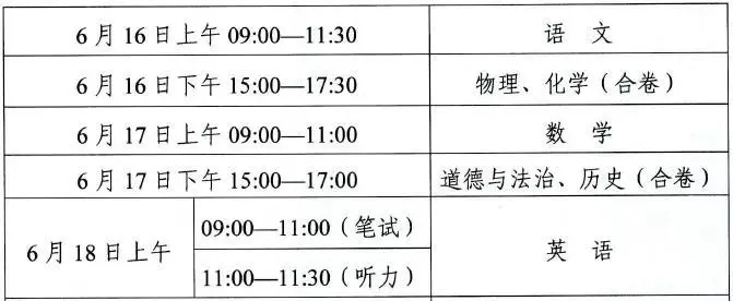 2025年蘭州中考時間幾月幾號,各科目具體時間安排表