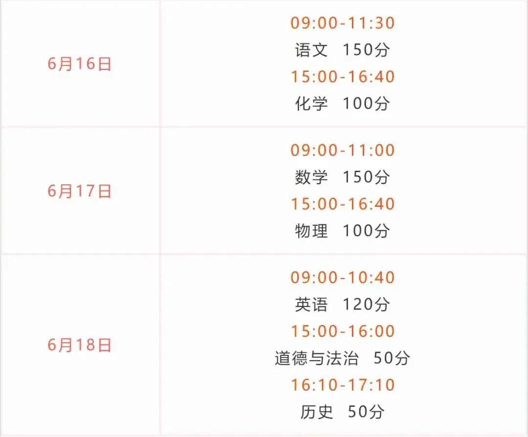 2025年揚(yáng)州中考時(shí)間幾月幾號(hào),各科目具體時(shí)間安排表