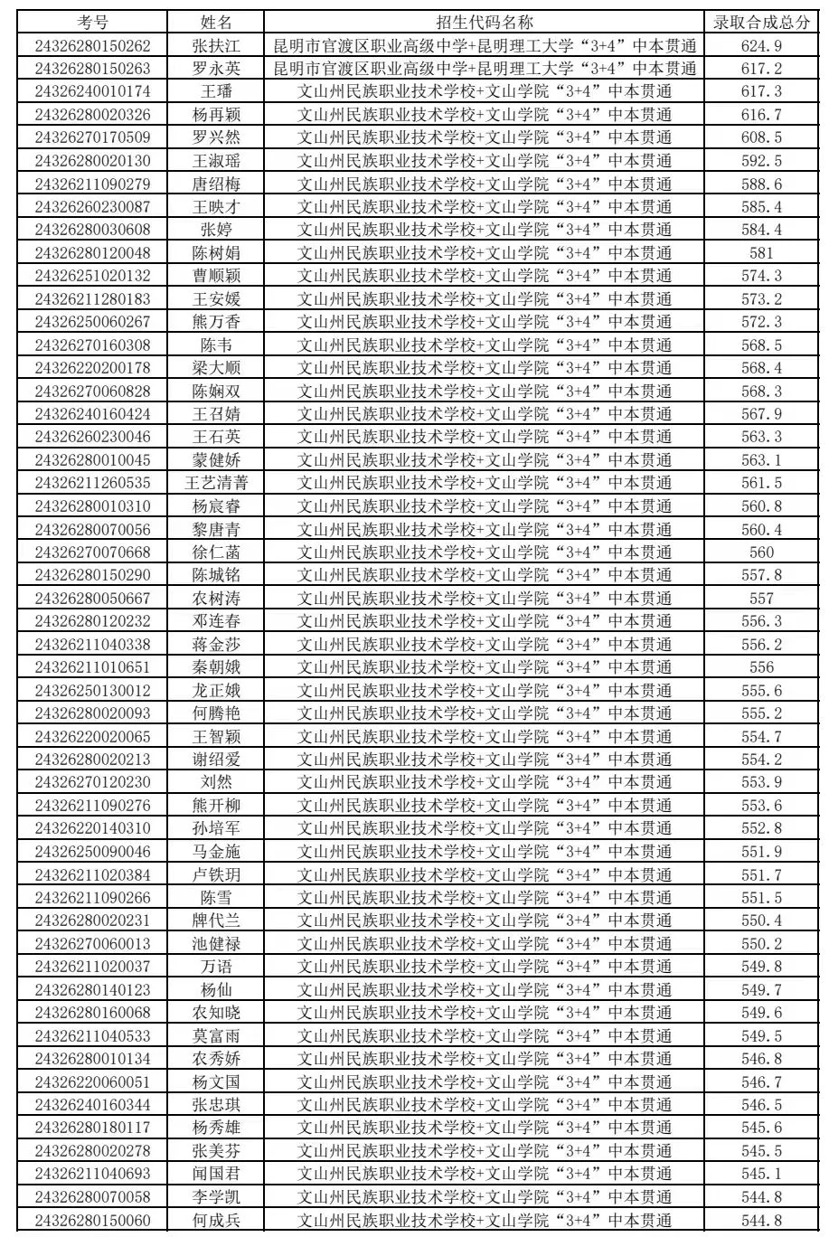2025年文山中考錄取分數線一覽表(含歷年分數線)