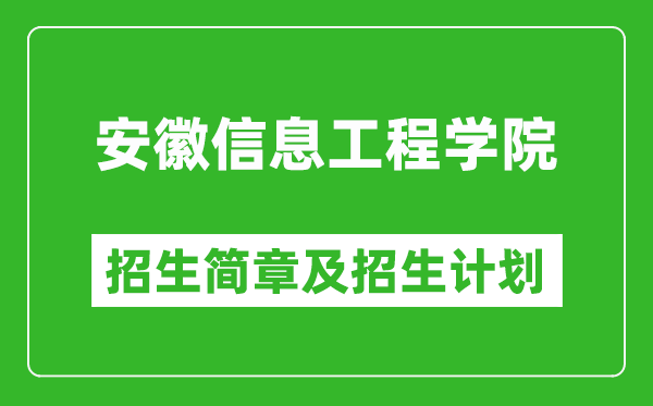 安徽信息工程學(xué)院2025年招生簡章,各省高考招生計劃人數(shù)一覽表