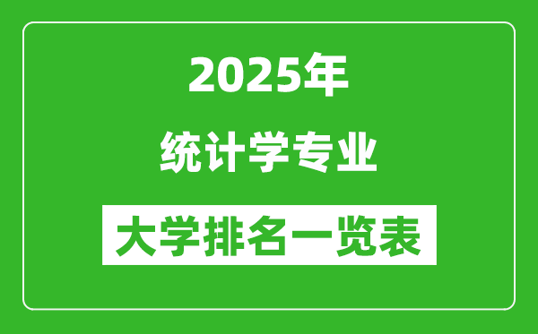 全國(guó)統(tǒng)計(jì)學(xué)專業(yè)最好的大學(xué)排名一覽表(2025最新)