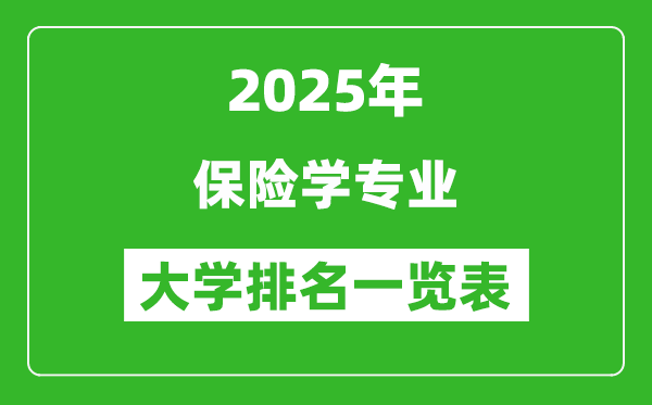 全國保險(xiǎn)學(xué)專業(yè)最好的大學(xué)排名一覽表(2025最新)