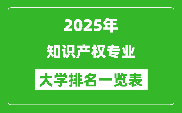 全國(guó)知識(shí)產(chǎn)權(quán)專業(yè)最好的大學(xué)排名一覽表(2025最新)