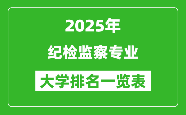 全國紀檢監(jiān)察專業(yè)最好的大學(xué)排名一覽表(2025最新)