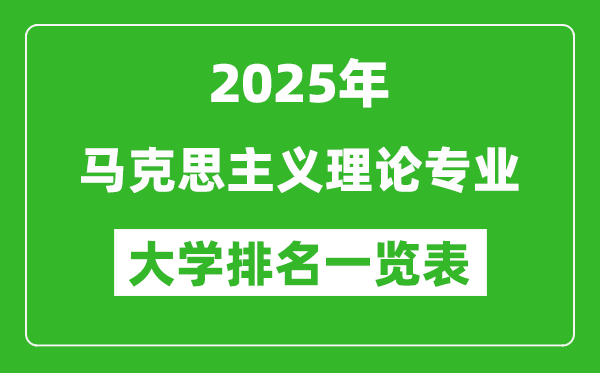 全國馬克思主義理論專業(yè)最好的大學(xué)排名一覽表(2025最新)