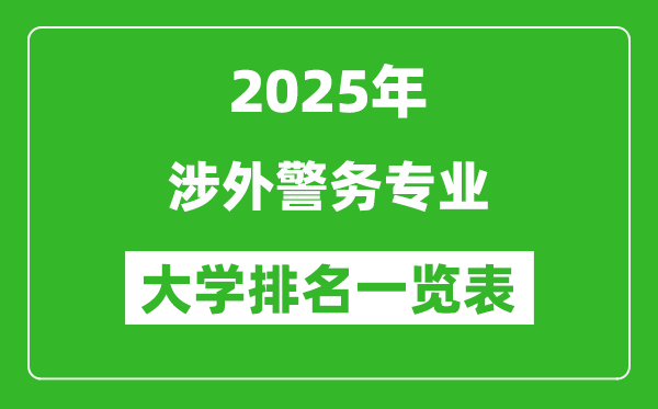 全國(guó)涉外警務(wù)專業(yè)最好的大學(xué)排名一覽表(2025最新)