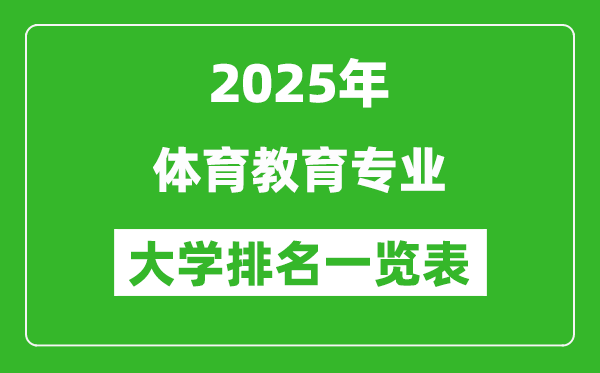 全國體育教育專業(yè)最好的大學(xué)排名一覽表(2025最新)