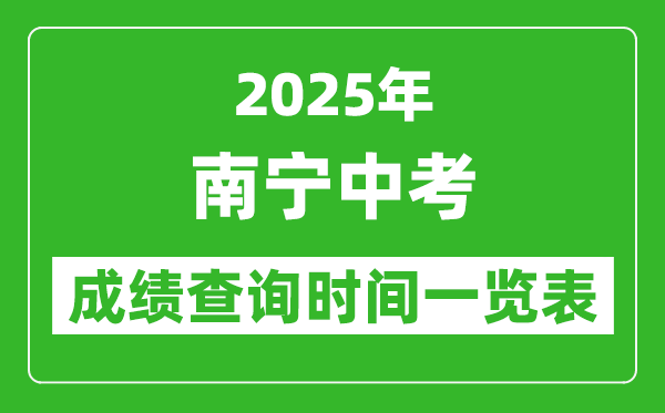 南寧中考成績(jī)查詢時(shí)間2025年具體時(shí)間一覽表