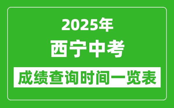 西寧中考成績查詢時間2025年具體時間一覽表