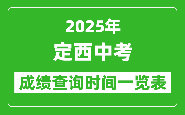 定西中考成績查詢時間2025年具體時間一覽表