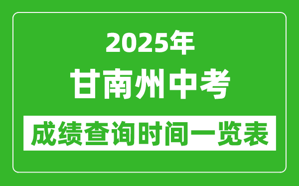 甘南州中考成績查詢時間2025年具體時間一覽表